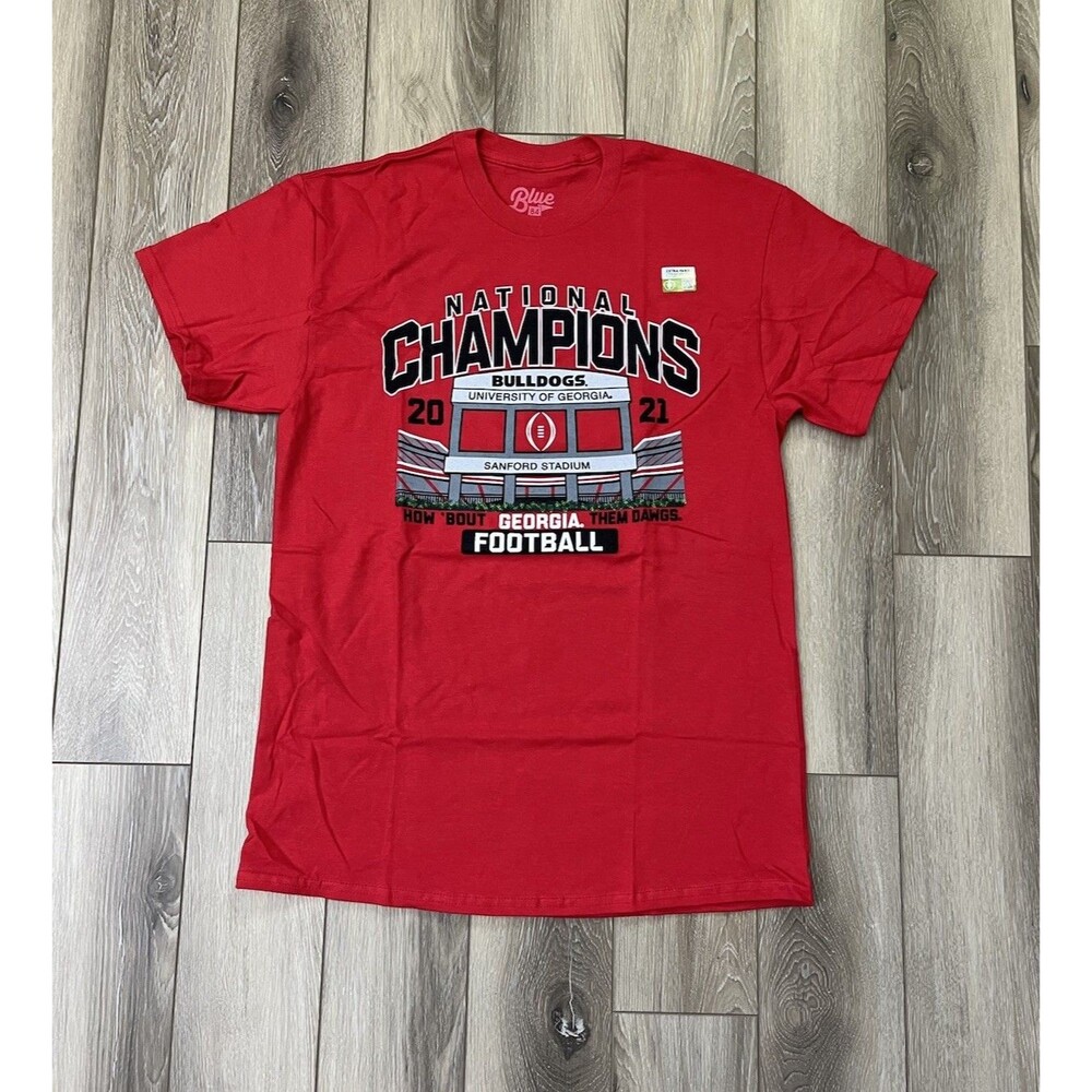 Georgia Bulldogs National Champions Shirt Red Blue 84 2021 Football Men’s Sz M